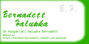 bernadett halupka business card